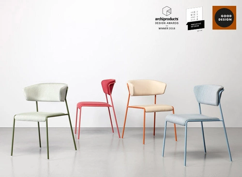 Čalouněná židle Lisa červená voděodolná do jídelny kuchyně na terasu moderní SCAB Design