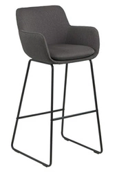 Čalouněný barový stolička s opěrkou Lisa Actona šedá glamour do kuchyně a jídelny 76 cm