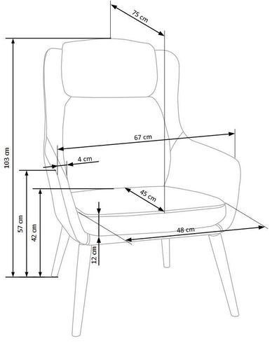 Odpočinkové křeslo Haga do obýváku čalouněné retro béžové s područkami Intesi