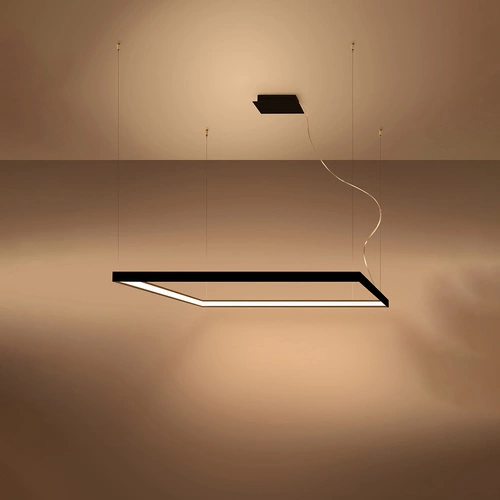 Moderní LED lustr Nelya L černý do obýváku a nad stůl, kov, 110 cm