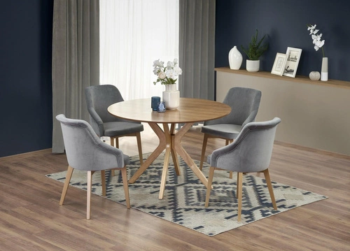 Jídelní kulatý stůl Dancan 120 cm přírodní dub skandinávský dřevěný Intesi