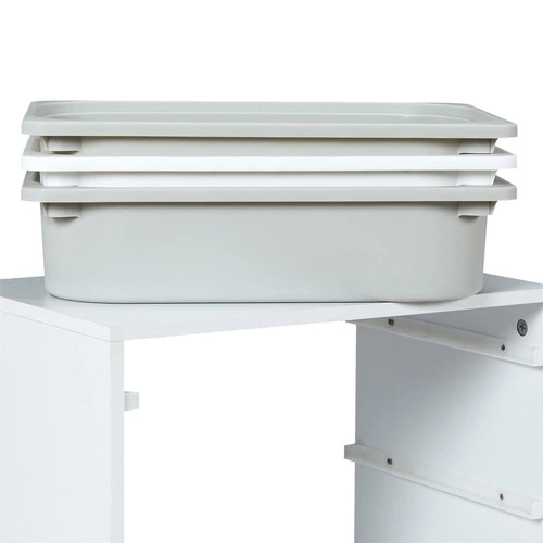 Dětský regál na hračky Elmo S bílý šedý moderní s boxy do dětského pokoje Intesi