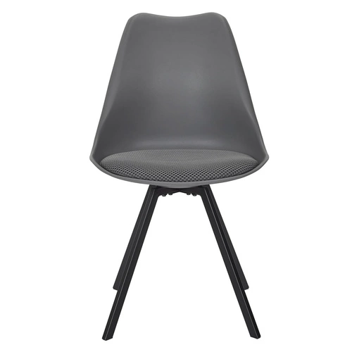 Čalouněná židle Atom Intesi šedá do jídelny a obýváku moderní s kovovými nohami