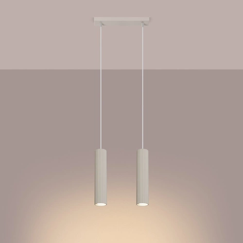 Závěsné svítidlo Karbon 2 béžové nastavitelné do obývacího pokoje a kuchyně minimalistické hliníkové