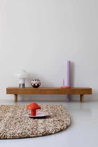 Vlněný moderní koberec shaggy Shaggy Rocks 140x200 cm oranžovo-zelený do obýváku