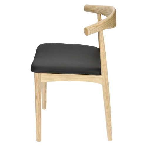 Jídelní dřevěná židle Codo inspirovaná Elbow Chair přírodní ekokůže D2.DESIGN