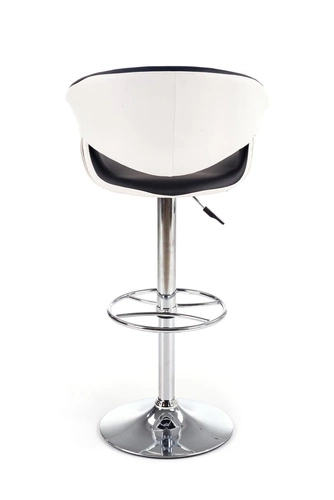 Barová židle Cognac černá a bílá s opěrkou, otočná, výškově nastavitelná, moderní do kuchyně Intesi