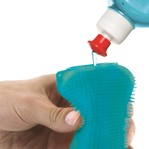 Silikonová houbová škrabka modrá