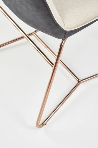 Čalouněná jídelní židle Lirena krémová se zlatými nohami moderní Intesi