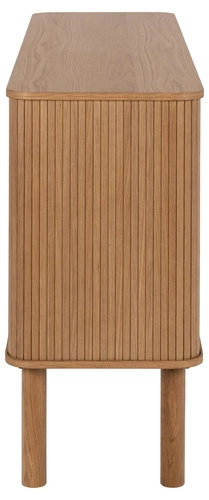 Dřevěná komoda Langley dub 160 cm moderní na nožkách s policemi do obýváku Actona