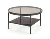 Kulatý konferenční stolek Vivaldi 80 cm kouřové sklo industriální do obýváku Intesi