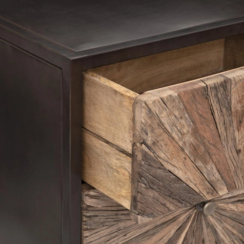 Dřevěná komoda Origins s 3 zásuvkami v industriálním stylu na nožkách do obýváku a ložnice 49 cm