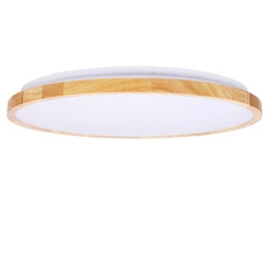 Gandava stropní LED svítidlo kulaté 48 cm bílodřevěné moderní do obýváku a kuchyně