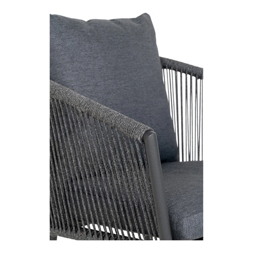 Moderní zahradní židle Salerno modrá s područkami na kovových nohách Intesi