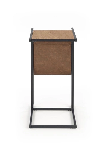 Konferenční stolek Smarty obdélníkový loft dub zlatý černý s držákem na časopisy do obýváku