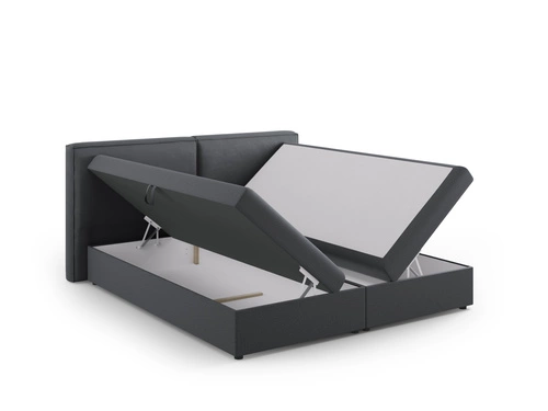 Čalouněná postel do ložnice s úložným prostorem Jodie 160x200 šedá moderní glamour