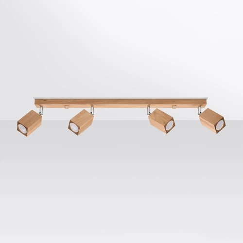 Dřevěný stropní svítidlo KEKE 4 dub moderní do obýváku a kuchyně 80 cm Sollux Lighting