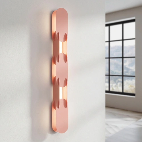 Nástěnné LED svítidlo CHAIN 91 broskvové moderní do obývacího pokoje
