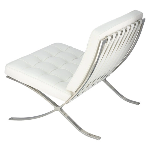 Relaxační křeslo BA1 inspirované Barcelona do obýváku bílá ekokůže moderní glamour