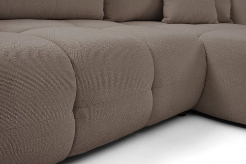 Moderní rohová sedací souprava s rozkladem levá do obýváku Bode cappuccino s úložným prostorem