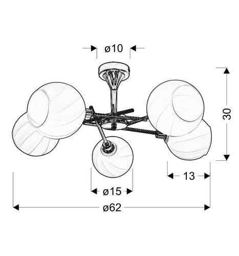 Moderní závěsné svítidlo Raul 5 světel skleněné chromované do obývacího pokoje a ložnice