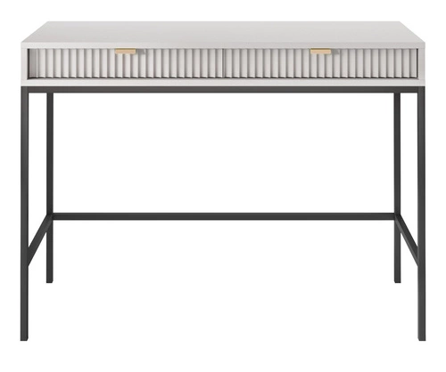 Šedý moderní toaletní stolek s drážkováním a zásuvkami 104 cm Intesi