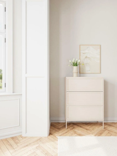 Komoda Palmdale šedá moderní se zásuvkami 80 cm do obýváku