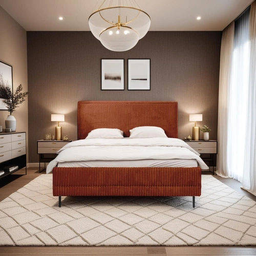 Čalouněná postel Foggy 180x200 terakota s úložným prostorem skandinávská do ložnice