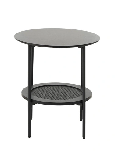 Příruční stolek Pensacola kulatý 50 cm černý dub do obývacího pokoje