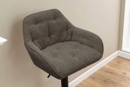 Barová židle Brooke hnědá čalouněná s opěrkou otočná výškově nastavitelná do kuchyně a k ostrůvku Actona