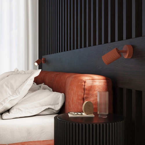 Nástěnné svítidlo Karbon červené moderní otočné glamour do obýváku a ložnice SOLLUX LIGHTING