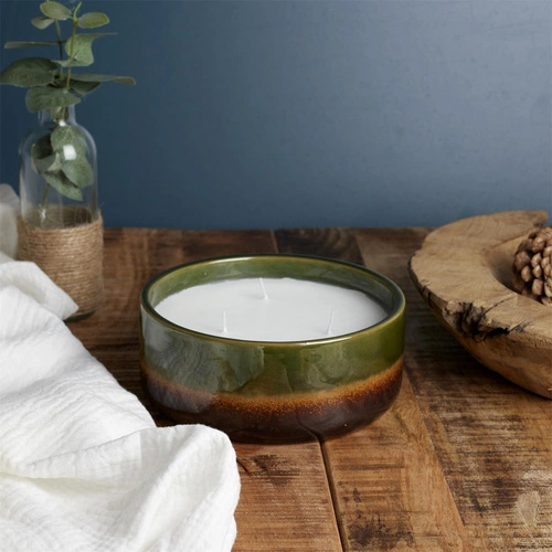 Vonná svíčka Glaze XL v zelené keramice Intesi moderní dekorativní do obývacího pokoje