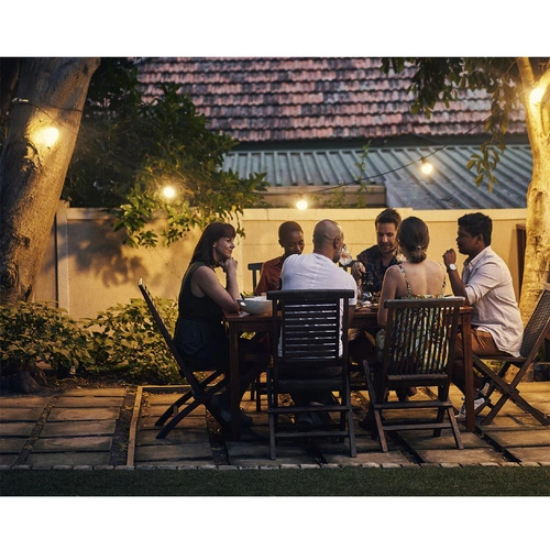 Zahradní LED světelný řetěz Intesi 20 bílých žárovek na elektřinu na zahradu terasu balkon