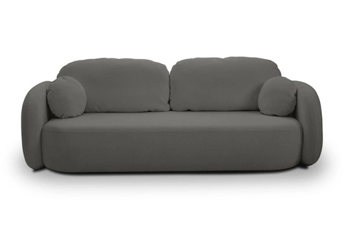 Rozkládací pohovka Salby antracitová 3místná s funkcí spaní a úložným prostorem do obýváku