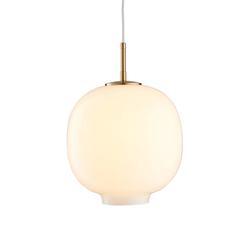 Závěsné svítidlo koule BONI bílá 25 cm skleněné do obýváku kuchyně nebo nad stůl