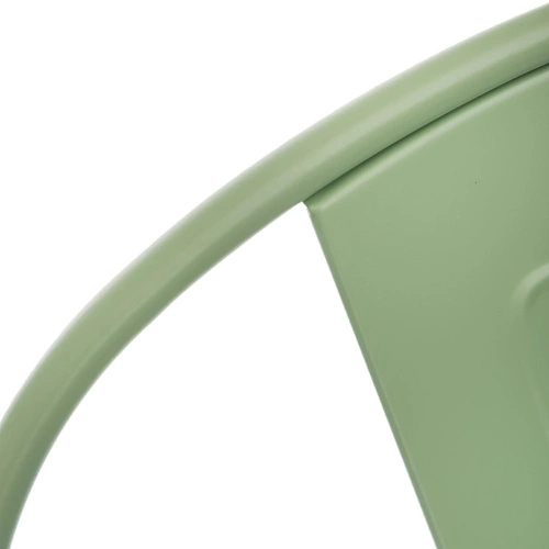 Barová židle Paris Back 66 cm zelená kovová s opěrkou do kuchyně a k ostrůvku industriální D2.DESIGN