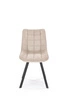 Čalouněná jídelní židle Giselda béžová moderní s opěrkou na černých nohách Intesi
