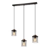 Závěsná lampa Glob černá+zlatá 3x40W E27 stínidlo černé