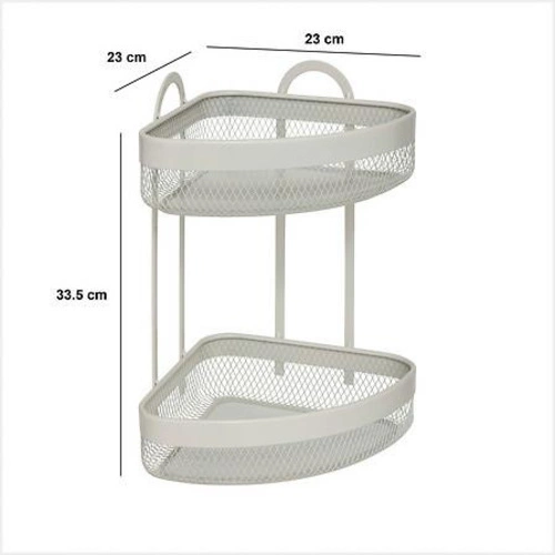 Rohová dvoupatrová police Mayaj béžová