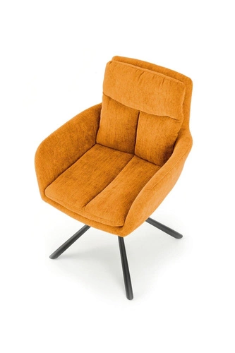 Otočená čalouněná židle Ophelia hořčicová s područkami do jídelny a obýváku moderní Intesi