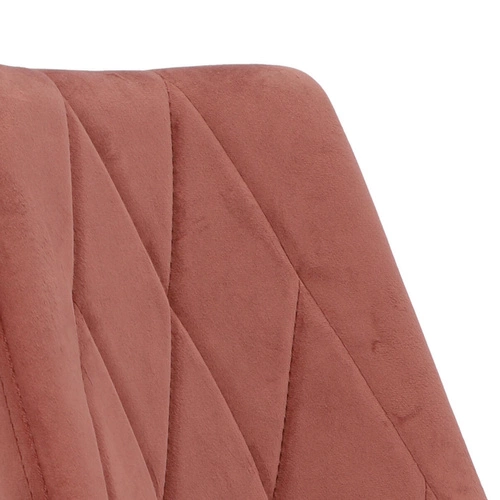 Růžová sametová jídelní židle Magnat v glamour stylu na černých kovových nohách Intesi