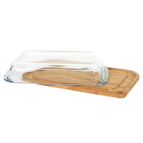 Dóza na přechování potravin, bambus/sklo 28 cm