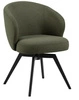 Jídelní židle Darlene Actona zelená čalouněná otočná moderní na černých nohách