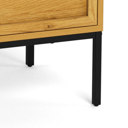 Komoda Palmdale dub přírodní černá moderní 3 zásuvky 80 cm