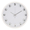Nástěnné hodiny Intesi Diamanti bílé 30 cm moderní do obýváku skleněné s kamínky