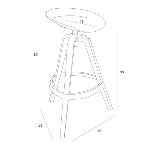 Barová židle Banksy černá otočná moderní do kuchyně a jídelny Intesi 77 cm