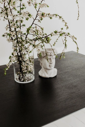 Rozkládací jídelní stůl BORD černý dub 120-180x80 cm moderní NORDIFRA