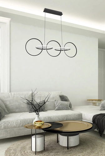 Závěsné LED svítidlo Kos chromované 114 cm nastavitelné nad jídelní stůl do obýváku a kuchyně