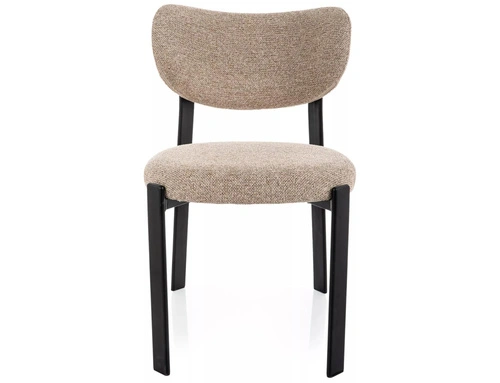 Židle Norin béžová čalouněná do jídelny a obýváku na černých nohách