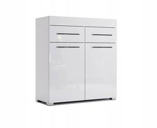 Komoda Amanda bílý lesk moderní se zásuvkami do předsíně 90 cm Intesi